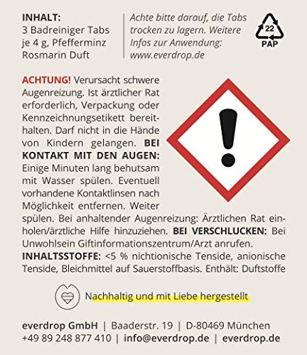 everdrop - Badreiniger - 9 Tabs - Putzmittel Tabs zum Auflösen, entfernt Kalk & Schmutz, kein Mikroplastik, reinigt… – Bild 8