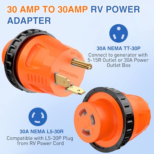 Image of Nilight 30 Amp to 30A RV Power Adapter Twist Locking Connector