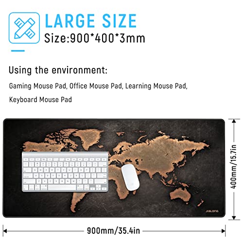 Image of JIALONG Large Gaming Mouse Pad, XXL Desk Mousepad with Stitched Edges, Non-Slip Base Keyboard Pad for Gamer, Office & Home Retro Map
