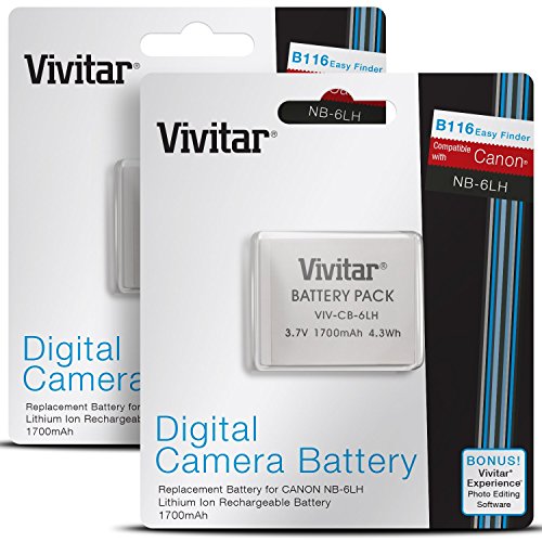 (2 Pack) Vivitar Nb-6L / Nb-6Lh Batteries For Select Canon Powershot Cameras #TOP2