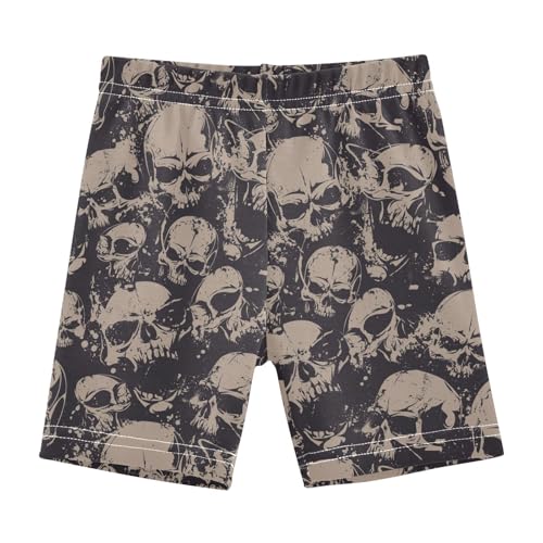 JHKKU Girls Skull Shorts Cotton Cartwheel Bike Kids Biker Under Dress Dance Short Girl Clothes 5T