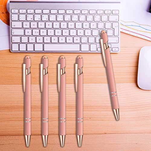 Lragvtbk 8 Pcs Blue Ink Ballpoint Pen With Stylus Tip 2 In 1 Stylus Ballpoint Pen Metal Pens Stylus Pen For Touch Screens School Office Coworkers (Pink Rose Gold) #TOP5