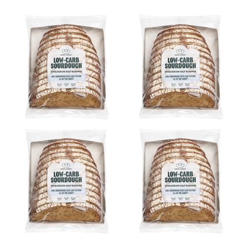 ROBERT ANDREW 4-Pack Low Carb Sourdough Wholegrain Bread | 5.6g Carbs 7g Protein 88 Kcal | High Protein Low Calorie Low Sugar Half Bloomer | Keto Diet | Diabetic Food | Freezer Friendly | 4x 400g
