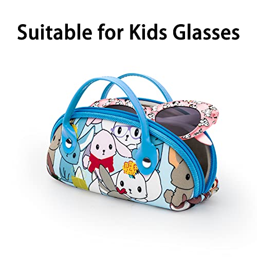 Image of Kids Glasses Case, Soft Eyeglass Case for Kids Various Pattern Cute Sunglasses Bag for Children Girls Boys