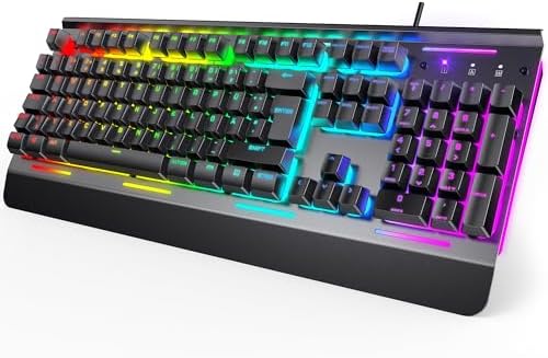 TECKNET RGB Gaming Tastatur für PC, Membran Tastatur mit 105 Tast...
