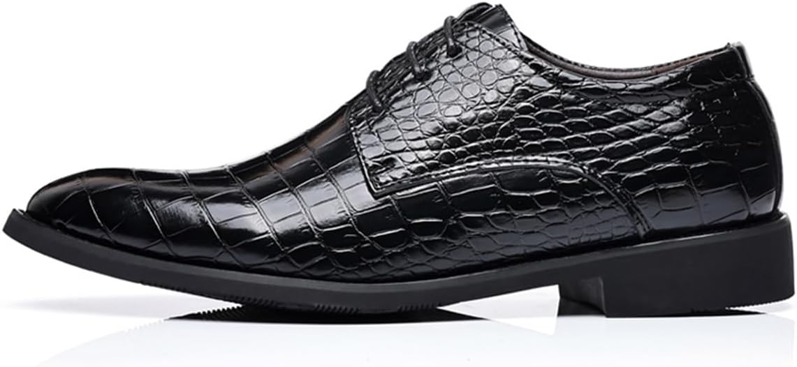 Men's Retro Crocodile Print Dress Shoes Modern Formal Business Oxford Casual Leather Shoes - Image 3