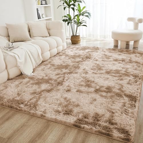 Oxford Homeware Rugs Living Room, Tie-Dye Beige Area Rugs for Bedroom Hallway Runner 80x150 cm Anti Slip