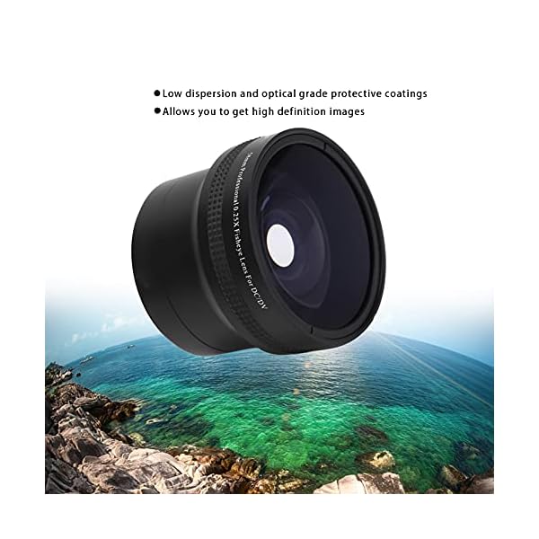 Sorandy 52MM 0,25x Fisheye-Weitwinkelobjektiv, Makrokamera Fisheye-Objektiv, Universal-Gewindeobjektiv für DSLR-SLR… – Bild 3