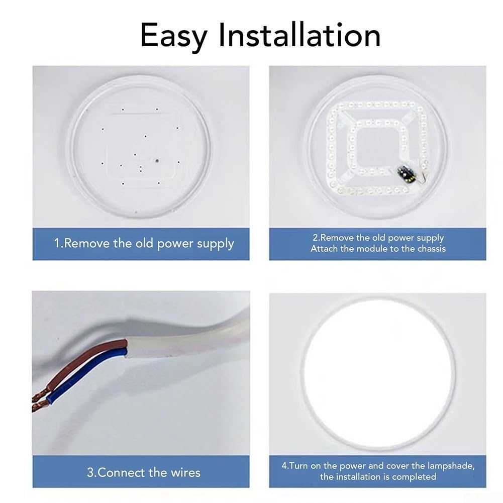 Panel de luz LED de repuesto para luces de ventilador y techos empotrados, 3000 K, 4000 K, 6000 K, luz blanca ajustable