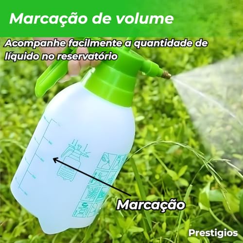 Pulverizador Manual Multiuso, 1,5L, Bico Ajustável, Verde e Branco, Sistema de Pressão com Gatilho