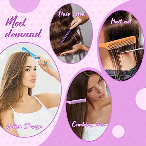 60 Pcs Rat Tail Combs Carbon Fiber Teasing Comb Heat Resistant Anti Static Parting Comb For Women Men Stylist Home Barbershop Hairdressing Dyeing Haircut #TOP3