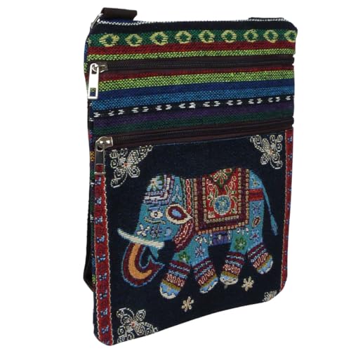 Asita Gift & Home Sac à bandoulière bohème éléphant – Sac de festival tissé d'inspiration indienne | Sac à bandoulière bohème pour femme | Sac de...