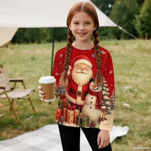 Image of Renewold Boys Girls Tees Kids T-Shirt Long Sleeve Crewneck T Shirts Casual Athletic Tops Clothing for Home School Travel