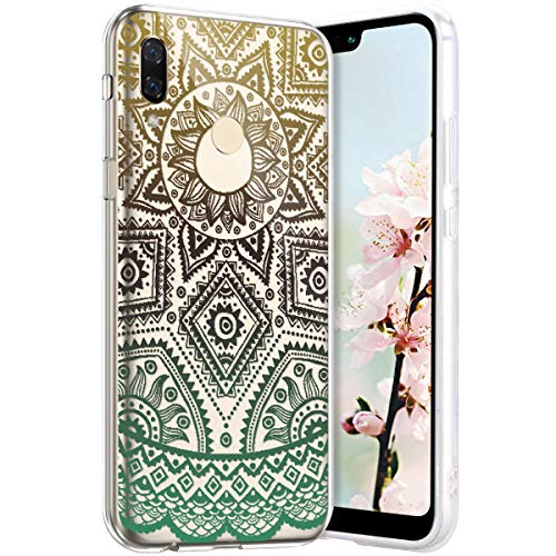 Robinsoni Case Compatible with Huawei Nova 3 Cover Huawei Nova 3 Case Transparent Crystal Case Soft Silicone TPU Case Glossy Gel Rubber Cover Clarity Ultra Thin Cover Buhhda Flower Cover