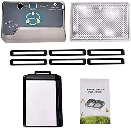 Ei incubator, 12 eieren Volautomatische Poultry Hatcher Machine, LED Candler Automatische Egg Turner Temperatuurregeling… - Afbeelding 8