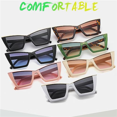 willochra Vintage Oversized Square Rivet Sunglasses For Women Fashion Gradient Cat Eye Sun Glasses Female Shades Uv4004