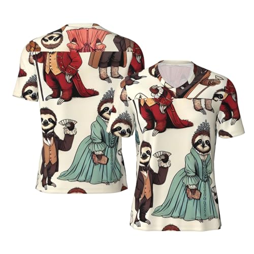 Stylish Athletic Sports Jersey Aristocratic-Sloths Men's Rugby Jersey Xx-Large Black