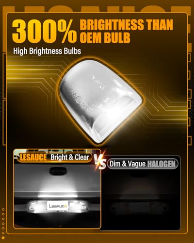 Image of LESAUCE LED License Plate Light Housing for for Chevy Silverado 1500 2500 3500 Suburban Tahoe GMC Sierra Yukon XL for Escalade, Chrome, 2PCS