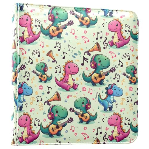 JIPONI Dinosaur for Music Large Photo Album, DIY Leather Cover Scrapbook Albums for 4x6 5x7 6x8 Pictures, Self Adhesive Memory Book for Wedding, Baby, Family