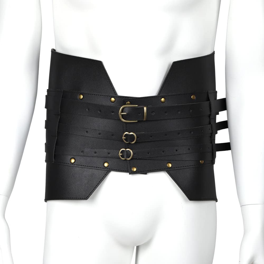 SSDH Medieval Wide Leather Armor Belt, Handmade Steampunk Cosplay Costume Accessory for Women & Men, Renaissance, Viking - Image 3