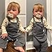 Unutiylo Newborn Baby Boy Outfits NB Long Sleeve Dinosaur Romper Suspenders Overall Pants Set Fall Winter Clothes With Hat Grey