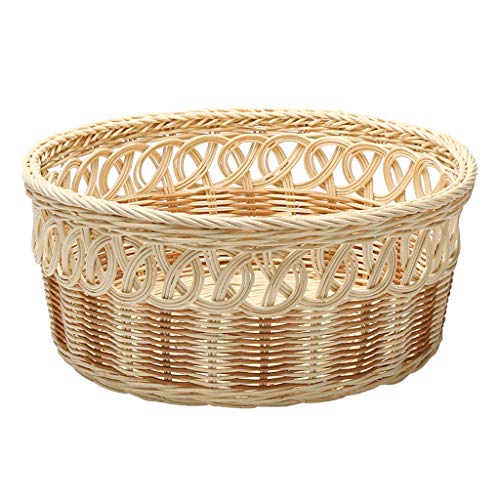 ZYDSD Snack alla Frutta Rattan Flower Pattern Fruit Bowl Household Spuntini da Tavolo Cesto per Il Pane Cestello per Il Trasporto di ortaggi Soggiorno, Cucina, Bar, ristoranti, tè pomeridiano