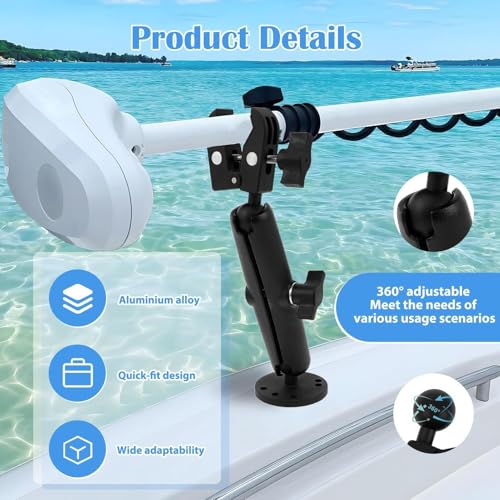 Support moteur de traîne réglable anti-vibrations pour kayak - 6