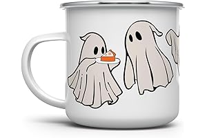 Cute Retro Ghost Halloween Campfire Coffee Mug