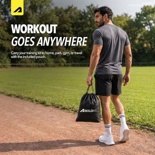 Image of Boldfit Resistance Band Set with Handles, Portable Toning Tubes with Door Anchor & Foam Handles. Resistance Tube Kit with Bag and Ankle Straps Included. (11 Pieces Tube Set), Multicolor, L