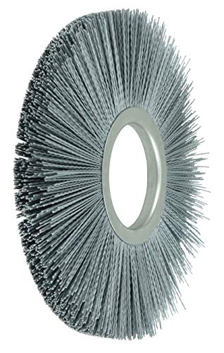 Image of Weiler 20661 10 inch Nylox Metal Hub Wheel Brush, .035 /180SC Crimped Fill, 3-1 /4 inch Arbor Hole, Made in The USA (Pack of 2)