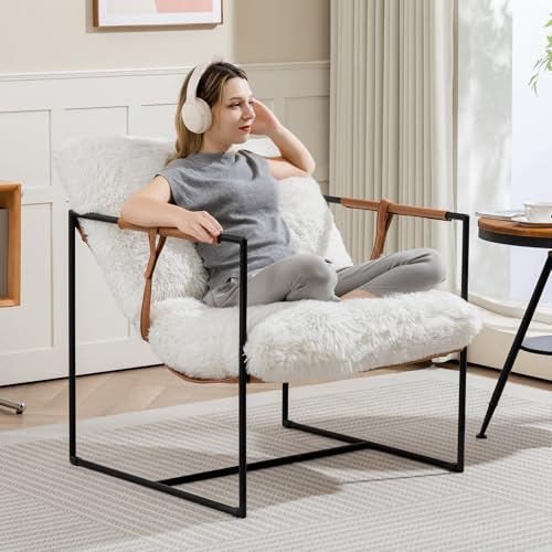Reviews de Sillones para Descansar Top 10. 43 Mondschein - Sillón decorativo, esponjoso, área de asiento grande, para sentarse con las piernas cruzadas, con cojín de espuma, para el hogar o para leer, con marco de metal y...