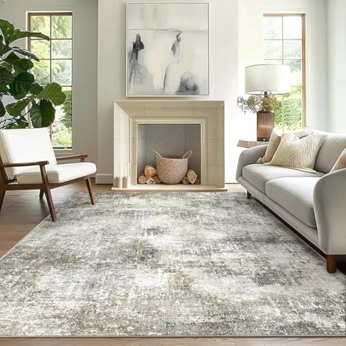 Tapis lavable 90x150cm abstrait et antidérapant pour salon - 2