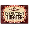 Movie night supplies personalized the cinema metal sign movie theater decor home theater accessories movie room decor movie night decorations basement decor movie theater signs  urban country home decor