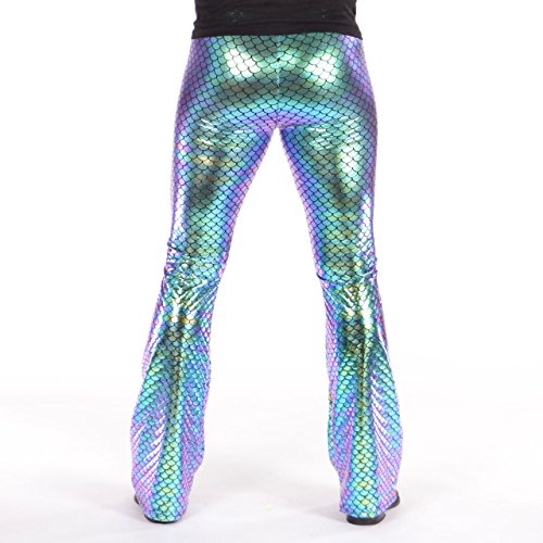 Mermaid Men's Flare Pants: USA Made Holographic Bell Bottom Flared Pants3
