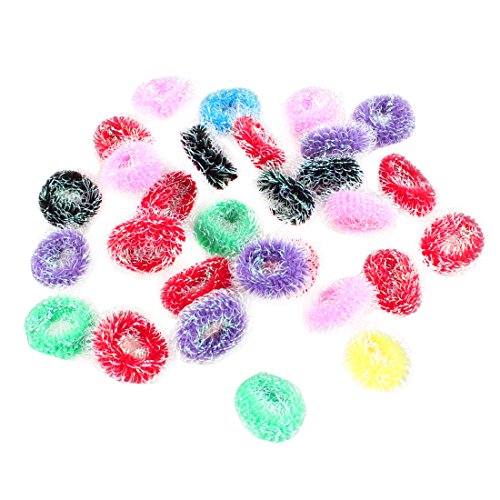 uxcell 30 x Purple Red Shining Elastic Fabric Hair Band for