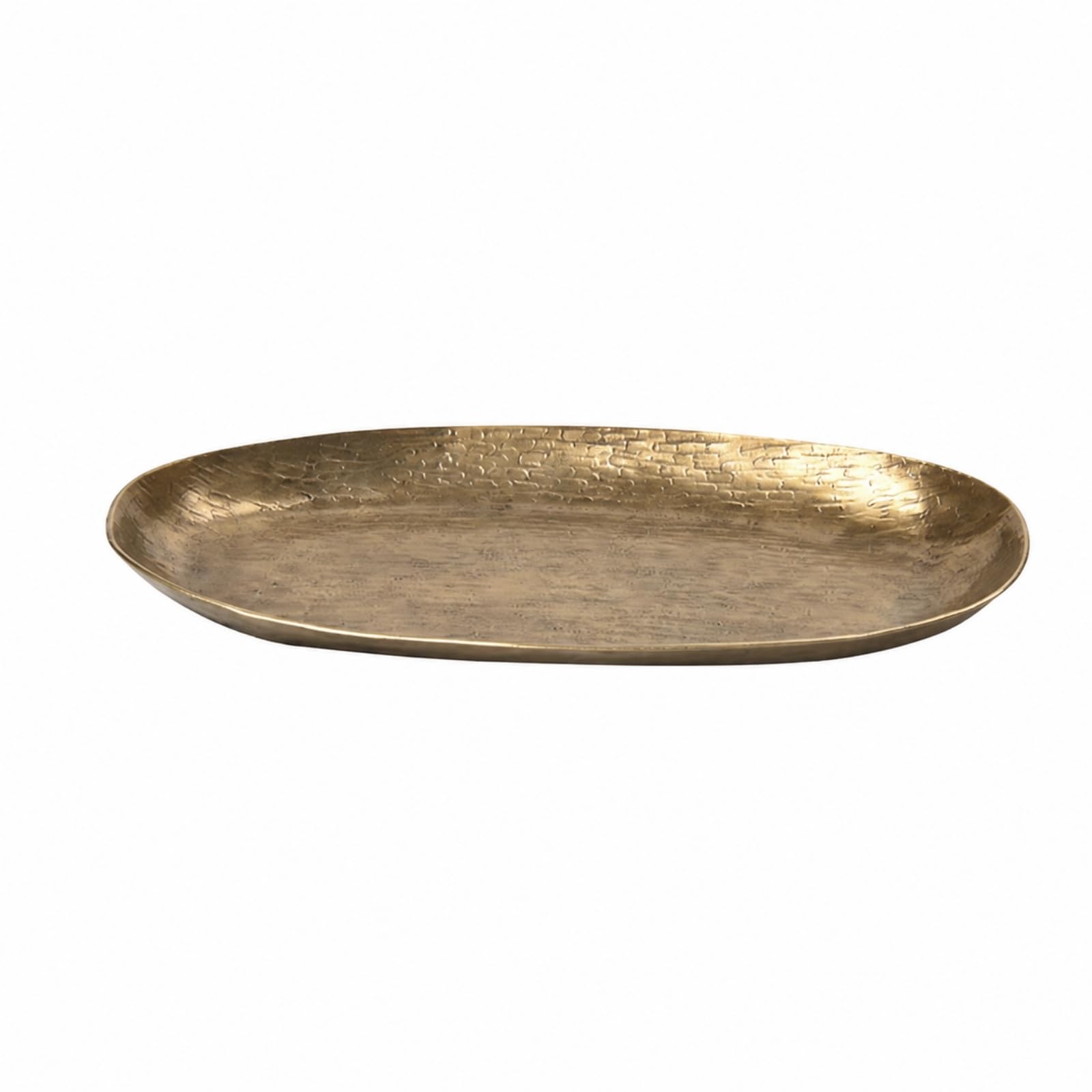 rockible Bandeja Decorativa Multiusos Bandeja Borde Curvado Aluminio, para Recibidor, Oro, S