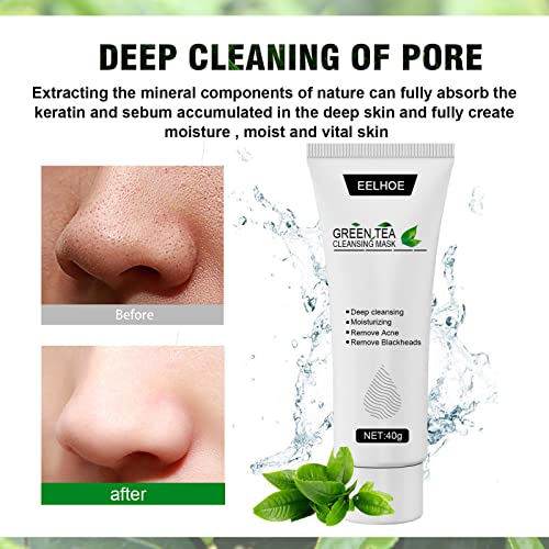 mercham Peel Off Face Masks, Green Tea Deep Cleanse Mask, Blackhead Remover Mask, Hydrating, Moisturising, Acne Removing, Natural Plant Extracts, Peel Off Face Masks Skincare for All Skin Types 40ML - Image 5