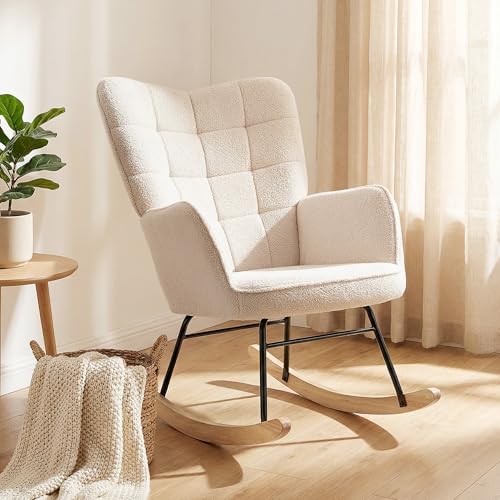 HOMCOM schommelstoel accentstoel woonkamer fauteuil