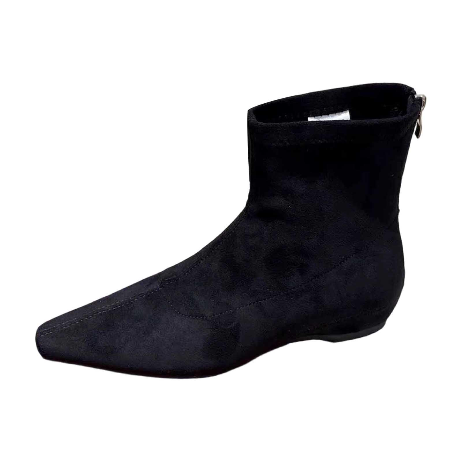 Bottines plates à bout pointu avec coupe stretch facile à enfiler - 6