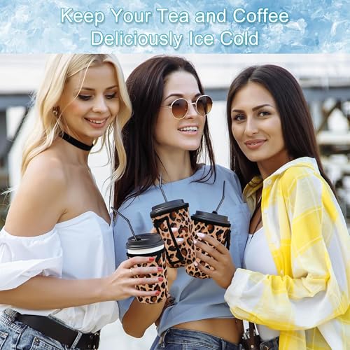 Image of 3PCS Reusable Iced Coffee Sleeves, Fits 16-32oz Hot /Cold Drinks