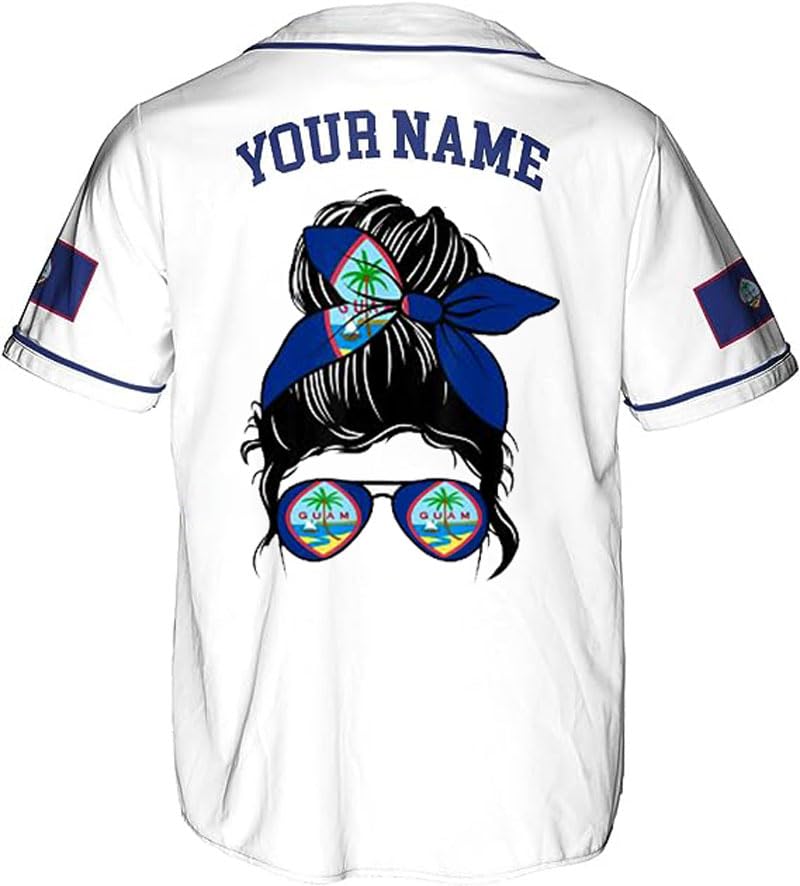 Parvii Personalized Guam Baseball Jersey Shirt, Guam Jersey, Guahan Flag Jersey, Guam Islander Pride Jersey para hombres y mujeres miniatura 3
