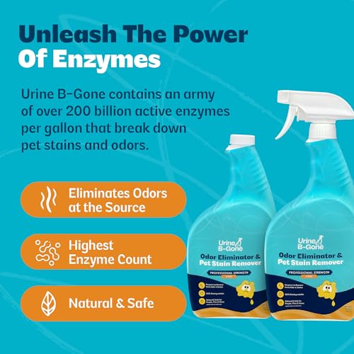 Image of Urine B-Gone Enzyme Cleaner for Human & Pet Urine, Citrus, 32 oz, 2-Pack