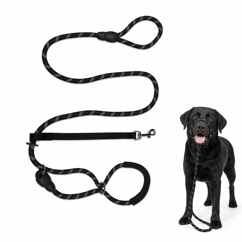 74.8 Inch Figure of 8 Dog Lead, Anti Pull Dog Lead for Training and Outdoor Activities, Dog Slip Lead with Durable Nylon Material
