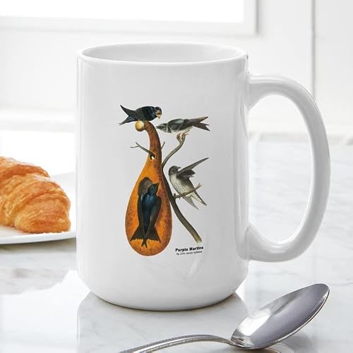 Cafepress Audubon Purple Martins Bird Large Mug Ceramic Coffee Mug, Tea Cup 15 Oz #TOP2