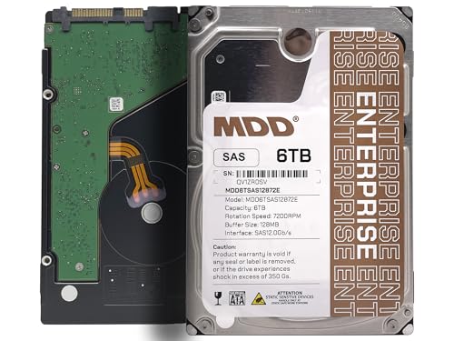 Image of MDD MAXDIGITALDATA 6TB 7200RPM 128MB Cache SAS 12.0Gb /s 3.5inch Internal Enterprise Hard Drive (MD6TSAS12872E) - [NOT a SATA HDD] (Renewed)