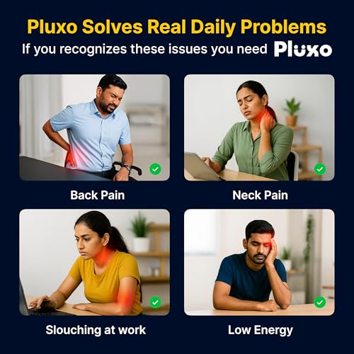 Image of Pluxo Neoprene Posture Corrector For Unisex Adjustable Posture Corrector Belt For Back Support, Spine Alignment & Pain Relief Comfortable & Lightweight For Relaxed use | Waist size 28-42 Inches