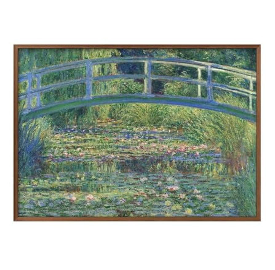 油絵 モネ 睡蓮の池に架かる橋6号 F6 睡蓮の池と日本の橋 モネ