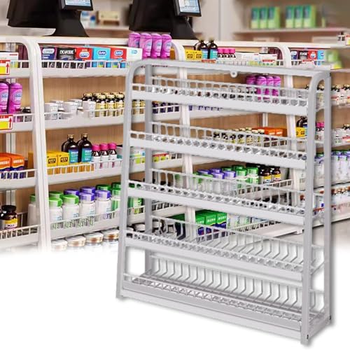 Metal Retail Display Racks for Snacks, 5 Tiers Countertop Wire Supermarket Storage Rack, Slim Candy Chip Racks for Chewing Gum/Chocolate/Drinks(Size:Wide-50cm(19 3/4