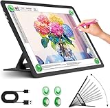 Zocelight Wiederaufladbares A4 Leuchttisch mit integriertem Ständer, Superheller magnetischer light box mit physischen Tasten,7100Lux zeichenbrett,diamond painting zubehör, Leuchtplatte für Skizzieren