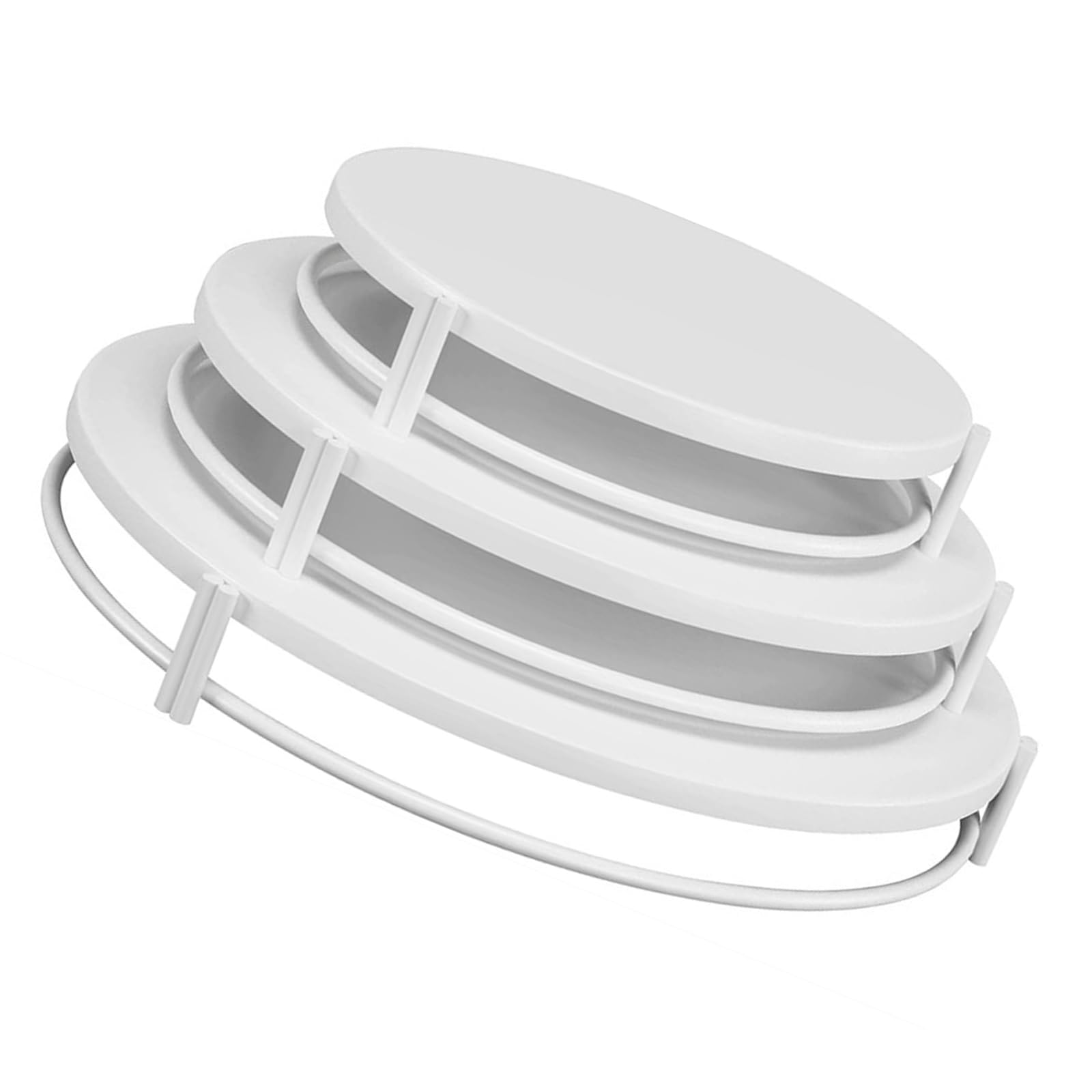 Tsophreniq White Sturdy Metal Cake Display Stand Set 3-Layer Food-Safe Countertop Organizers For Bakeries Catering Event Multiple Levels Fruit Display Stand Metal